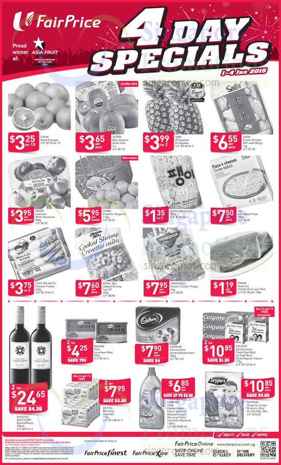 (Till 4 Jan) Fruits, Meat, Wine, Chocolate, Soap, Fabric Softener