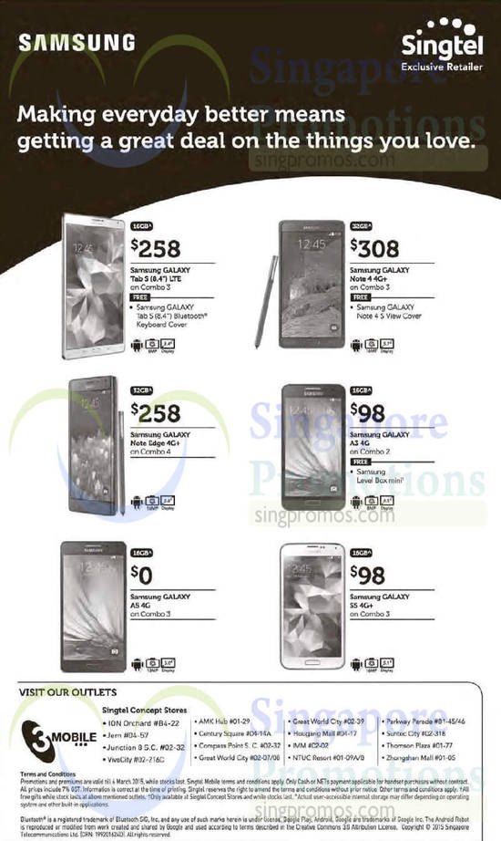 3Mobile Samsung Galaxy Tab S 8.4, Note 4, Note Edge, A3, A5, S5