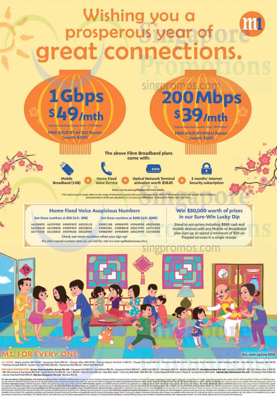 49.00 1Gbps. 39.00 200Mbps, Sure-Win Lucky Dip, Auspicious Numbers