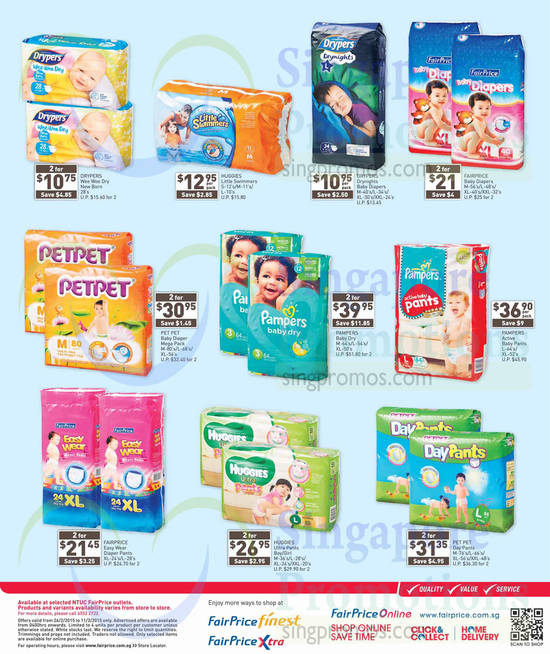 Baby Savers Baby Diapers, Baby Pants, Swimming Diapers, Drypers, Huggies, FairPrice, Pet Pet, Pampers