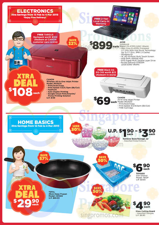 Electronics, Home Basic Products, Printers, Deep Frypan, Notebook, Acer, Canon, Tefal, Toyogo