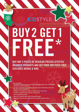 Featured image for (EXPIRED) Kidstyle Buy 2 Get 1 Free Selected Brands 26 – 28 Feb 2015