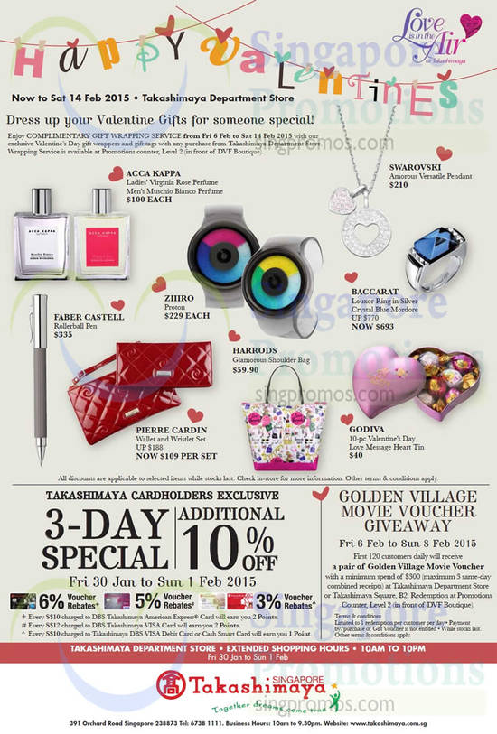 Takashimaya Valentines Day Gifts 30 Jan 2015