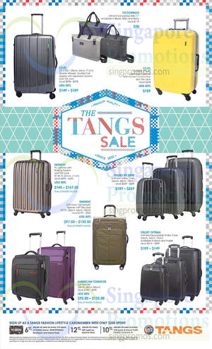 Featured image for Tangs Luggages Spinners & Trolley Cases Offers 27 Feb 2015