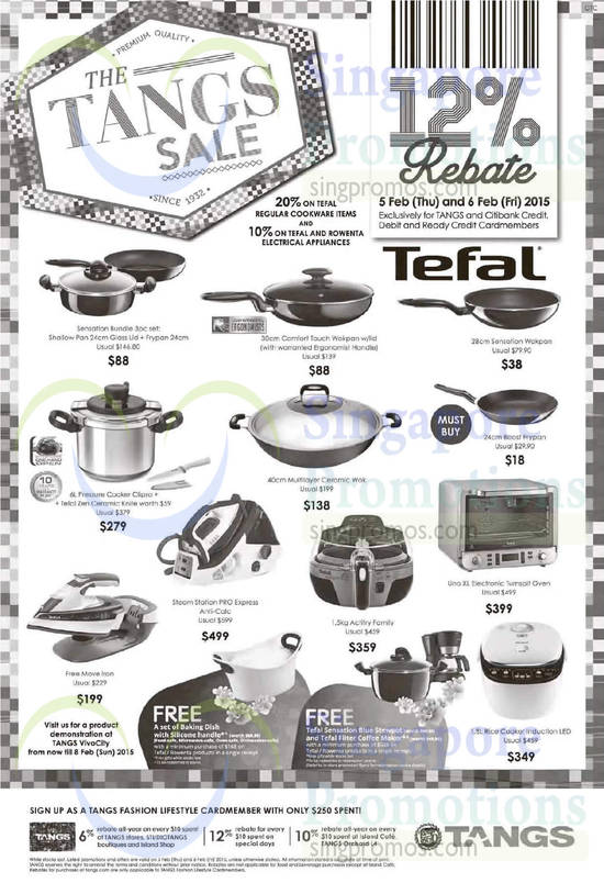 Tangs Tefal Kitchenwares, Home Appliances Offers 5 Feb 2015