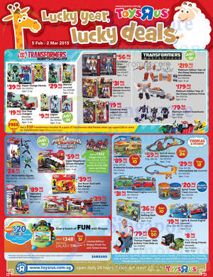 Featured image for (EXPIRED) Toys “R” Us Lucky Year Lucky Deals Offers 5 Feb – 2 Mar 2015