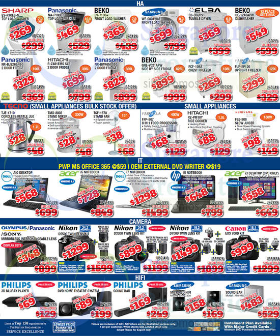 20 Mar Washers, Fridges, Freezers, Notebooks, DSLR Digital Cameras, Sound Bars, Home Theatre System, Tecno, Panasonic, Hitachi, Beko, Elba