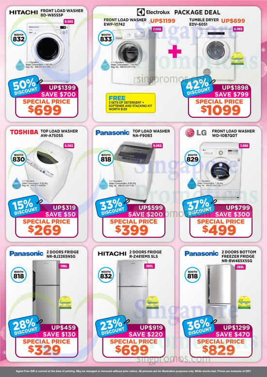 30 Mar Washers, Fridges, Hitachi, Electrolux, Toshiba, Panasonic, LG