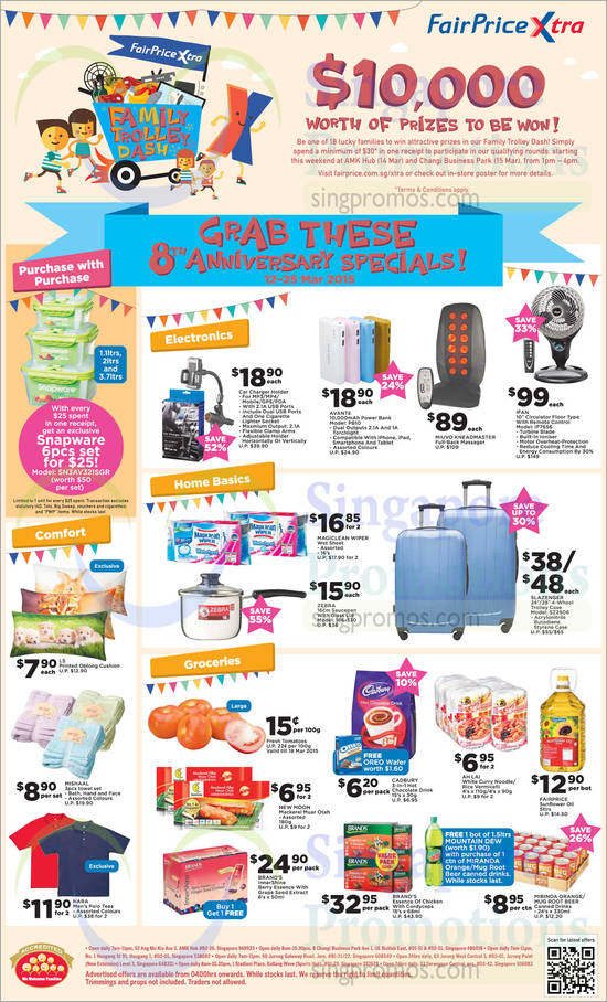 8th Anniversary Specials Household Products, Groceries, Electronics, Circulator, Essence Of Chicken, Trolley Case, IFAN, Miuvo, Slazenger, Brands, Zebra