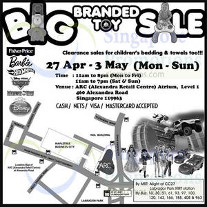 Featured image for Big Branded Toy SALE @ Alexandra Retail Centre 27 Apr – 3 May 2015