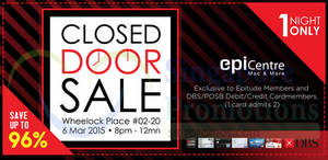 Featured image for (EXPIRED) EpiCentre Closed Door Sale For DBS/POSB Cardmembers & Members 6 Mar 2015