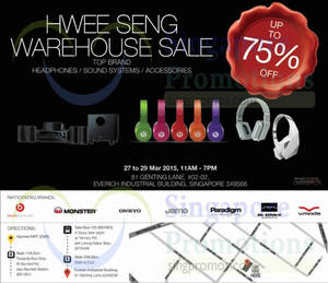 Featured image for (EXPIRED) Hwee Seng Audio Warehouse Sale 27 – 29 Mar 2015