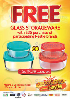 Featured image for Nestle Spend $35 & Redeem 2pc Italian Storage Glassware Set 1 Mar – 30 Apr 2015