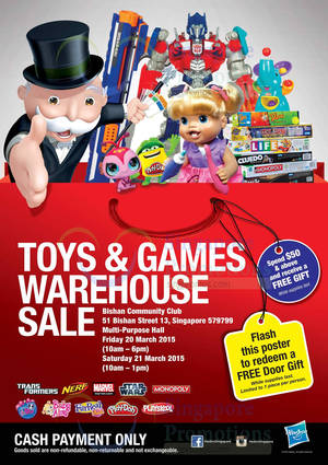 Featured image for Hasbro Toys & Games Warehouse SALE 20 – 21 Mar 2015