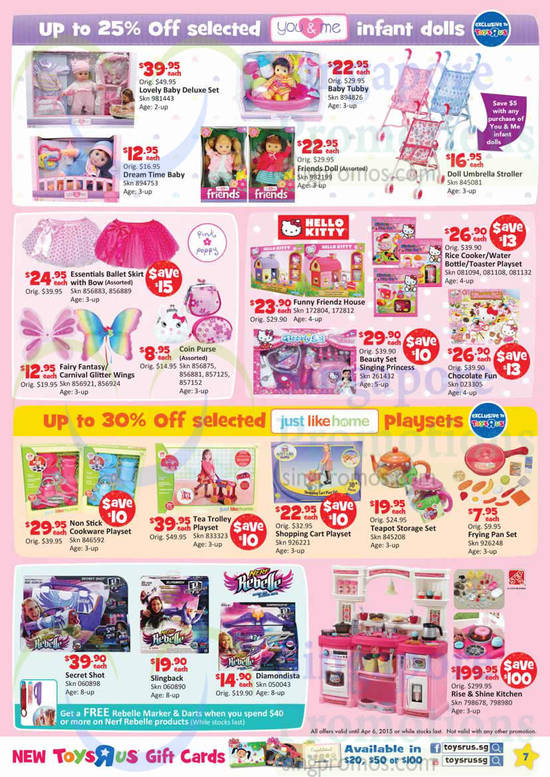 Infant Dolls, Playsets, You n Me, Hello Kitty, Pink Poppy, Step 2, Nerf Rebelle