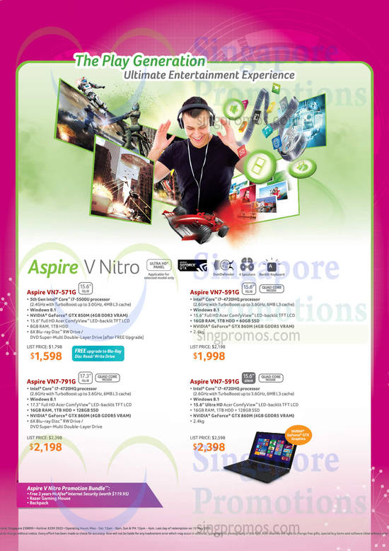 Notebooks Aspire V Nitro Series