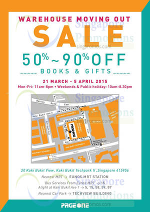 Featured image for (EXPIRED) Page One Warehouse Moving Out Sale 21 Mar – 5 Apr 2015