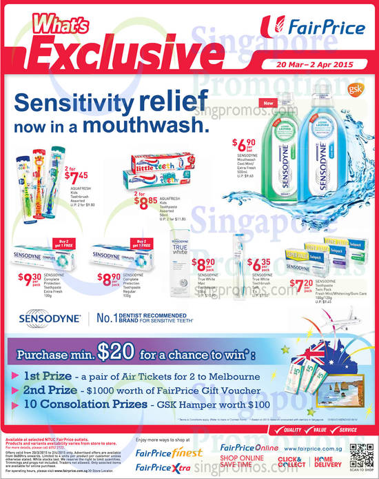 Personal Care Products, Toothpastes, Toothbrushes, Mouthwash, Kids Toothpaste, Sensodyne, Aquafresh