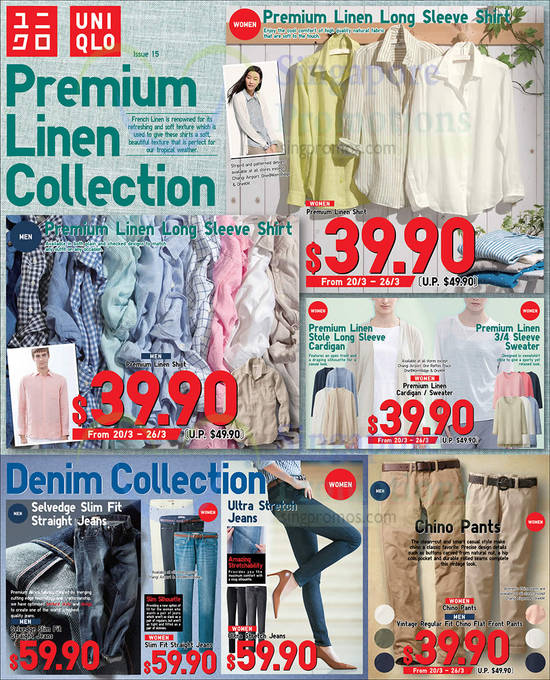 Premium Linen Collection, Denim Collection, Chino Pants