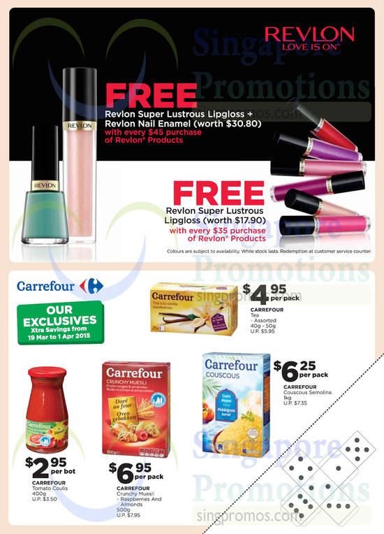 Revlon Free Lipgloss, Nail Enamel, Carrefour Exclusives