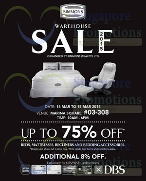 Featured image for Simmons Warehouse Sale 14 – 15 Mar 2015