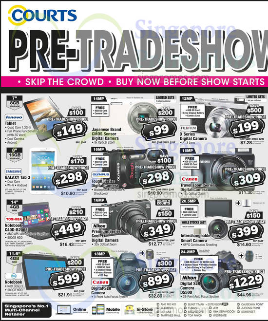 Tablet, Notebooks, Digital Cameras, Lenovo, Samsung, Toshiba, Dell, Olympus, Canon, Nikon