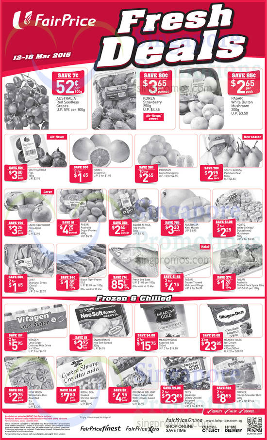 (Till 18 Mar) Fresh Deals Fruits, Vegetables, Seafood, Frozen, Chilled