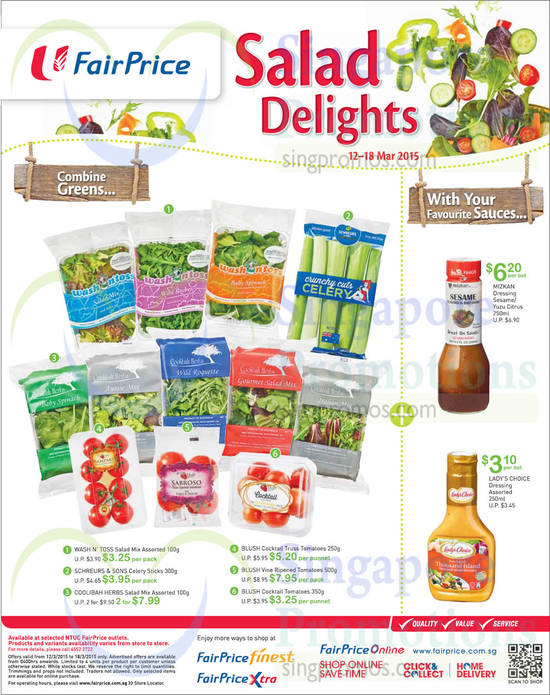 (Till 18 Mar) Salad Delights, Sauces, Salad Mixes