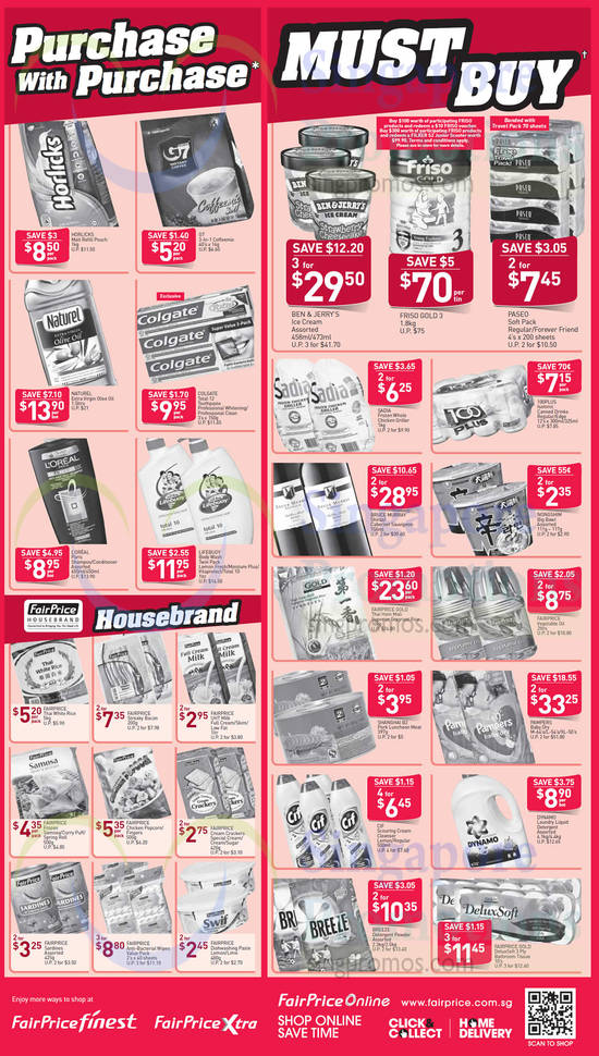 (Till 25 Mar) Household Products, Milk Powder, Beverages, Wine, Cleaning Products, Hair Care Products, Pampers, Friso Gold, Bruce Murray, Loreal