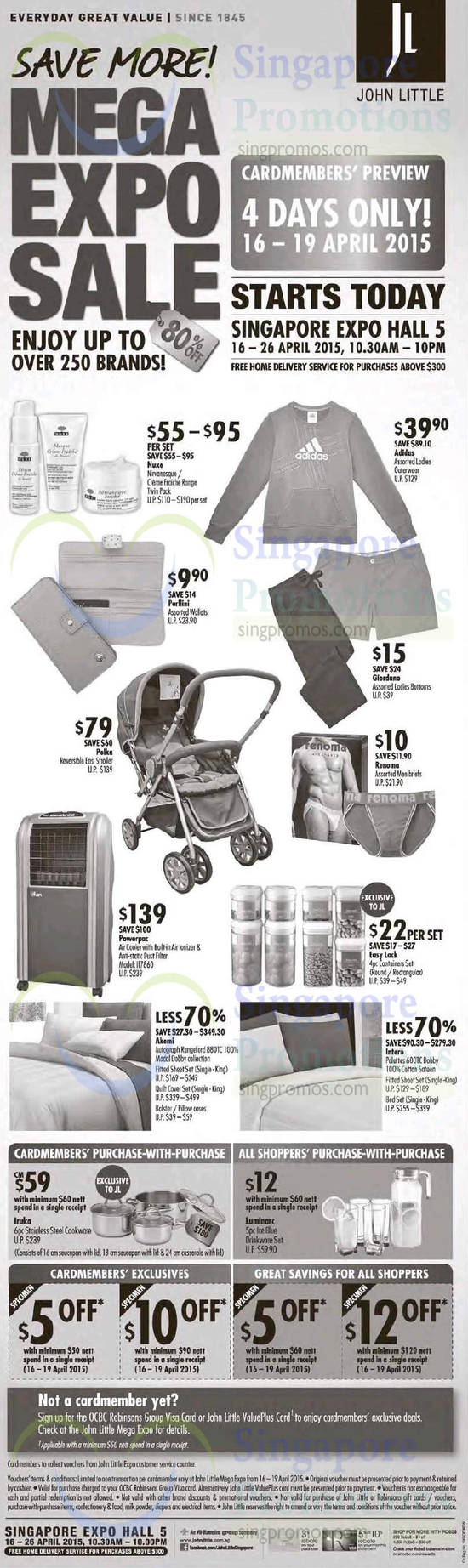 16 Apr Jacket, Shorts, Stroller, Air Purifier, Bedsheet Set, Purchase with Purchase Offers