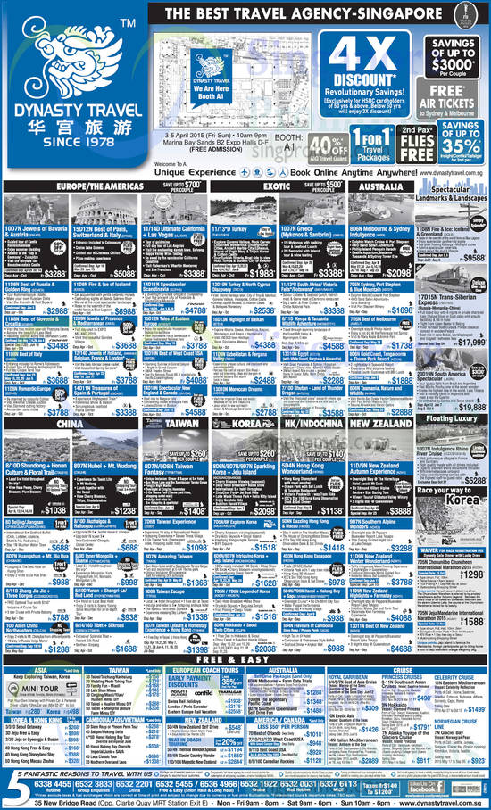 2 Apr Dynasty Travel Europe, Americas, Australia, China, Taiwan, Korea, HongKong, NewZealand