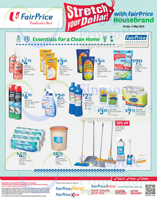 24 Apr Home Cleaning Essentials Detergent Powder, Glass Cleaner, Stain Remover, Hand Soap, Tissues, Bin, Fairprice, Home Proud