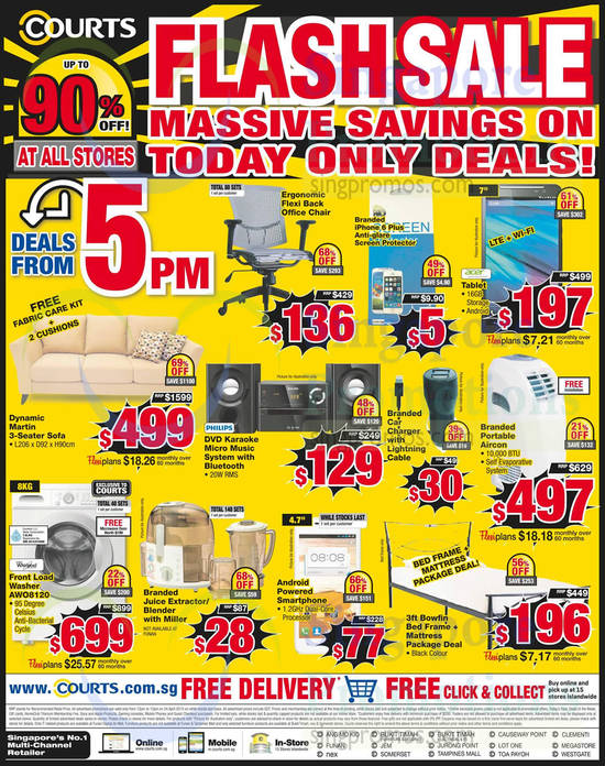 5pm Deals Sofa Set, Blender, Washer, Tablet, Office Chair, Karaoke Music System, Air Conditioner, Whirlpool, Philips, Acer