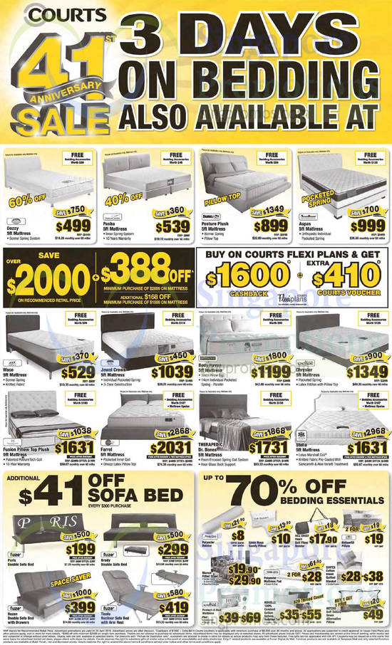 Beddings, Mattresses, Sofa Beds, Bedding Essentials, Bedsheet Set, Pillows, Mattress Pads, Bolsters, King Koil, Lotus, Fuze, Therapedic, Max Coil, Dunlopillo