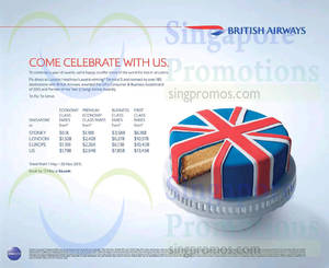 Featured image for (EXPIRED) British Airways Promo Fares 26 Apr – 13 May 2015