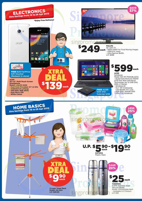 Electronics, Home Basics, Smartphone, Notebook, Vacuum Bottle, Household Products, Acer, Thermos, Sistema, Philips