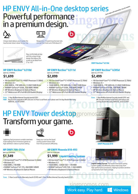 Envy AIO Desktop PCs, Envy Tower Desktop PC