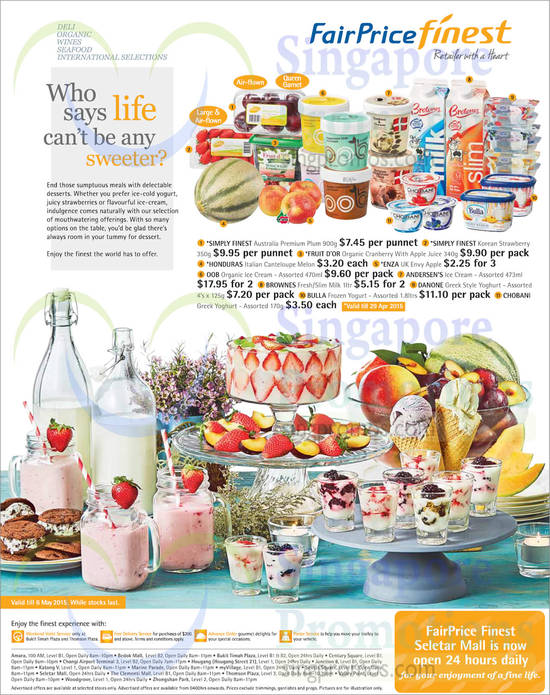 Fruits, Yogurts, Ice Cream, Milk, Fruit Juice, Honduras, Enza, Andersens, Brownes, Bulla, Chobani