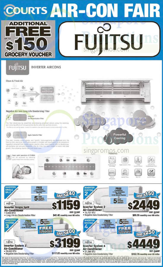 Fujitsu Air Conditioners, Inverter System 2, Inverter System 3, Inverter System 4, Inverter Single Split