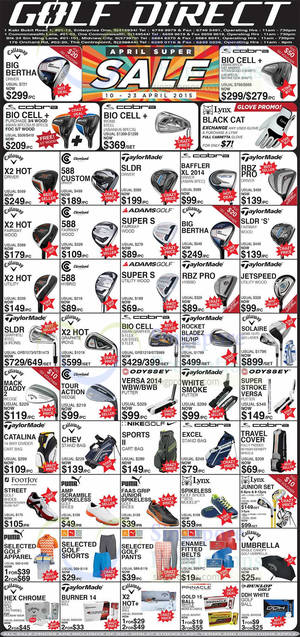 Featured image for (EXPIRED) Golf Direct April Super Sale Offers 10 – 23 Apr 2015