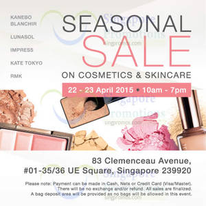 Featured image for Kanebo Cosmetics & Skincare SALE @ UE Square 22 – 23 Apr 2015