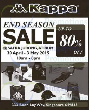 Featured image for (EXPIRED) Kappa End Season Sale @ Safra Jurong 30 Apr – 3 May 2015