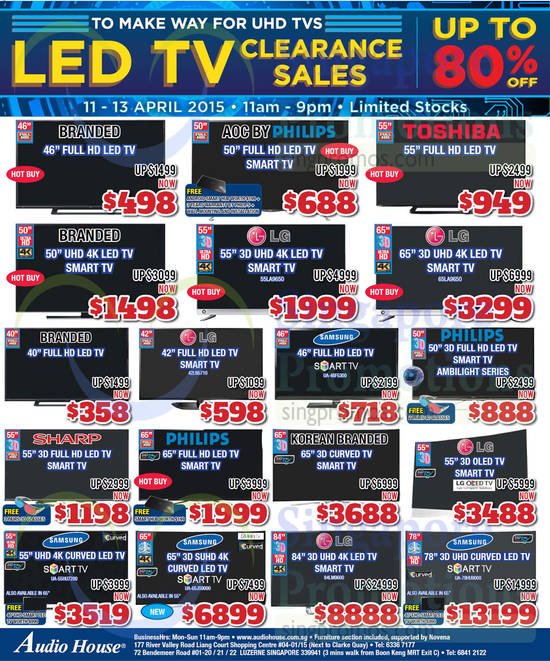 LED TVs Philips, Toshiba, LG, Samsung, Sharp