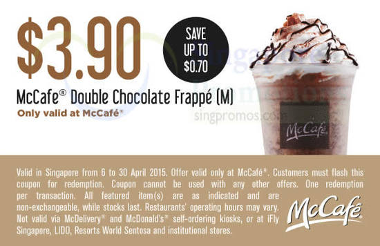 (McCafe) 3.90 Double Chocolate Frappe