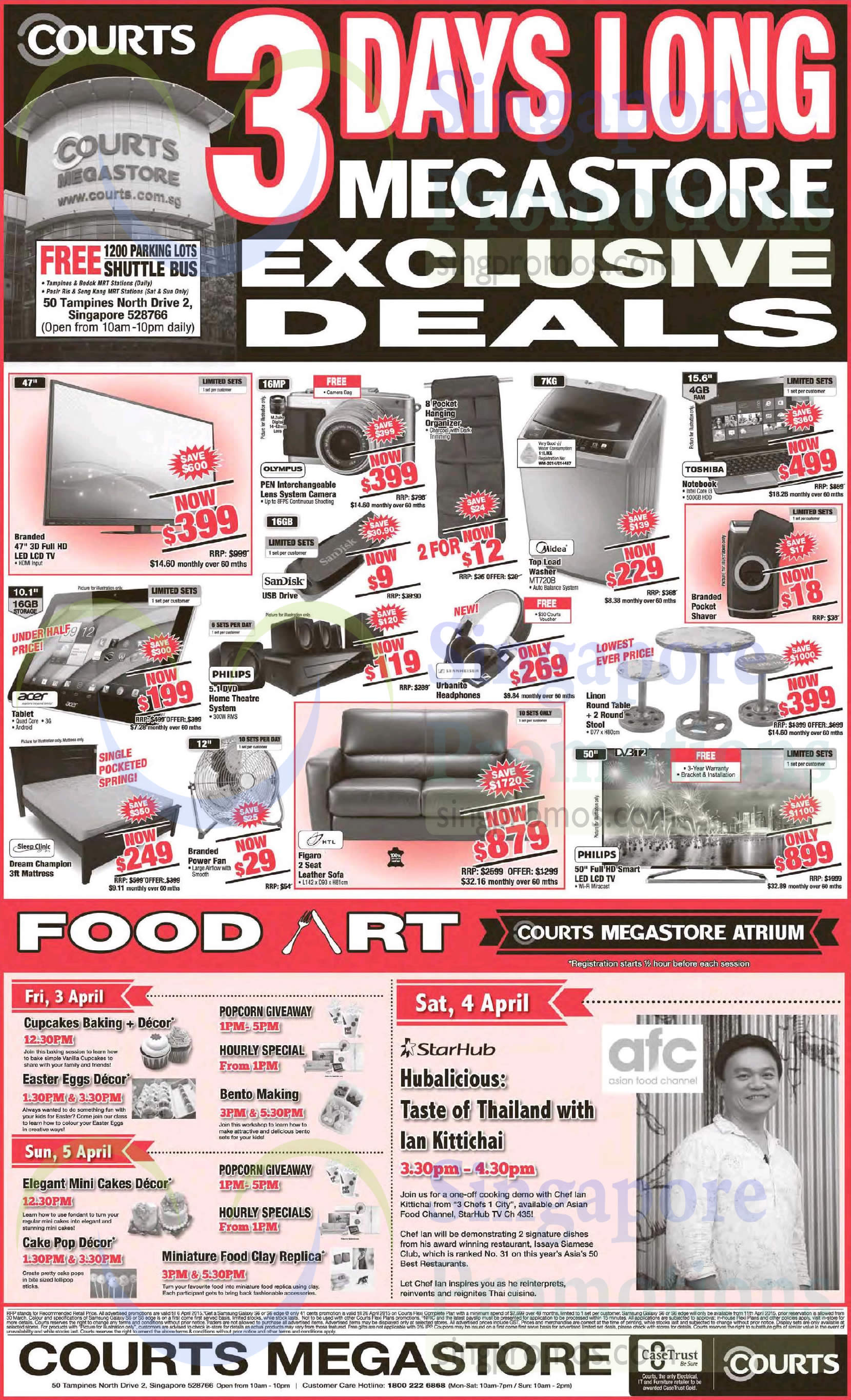 Featured image for Courts 3 Days Deals, Food Art, Bukit Timah Grand Opening & More 3 - 5 Apr 2015