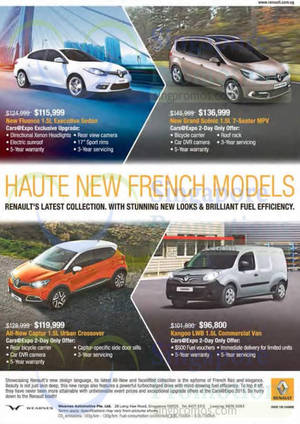Featured image for Renault Fluence, Grand Scenic, Captur & Kangoo Offers 25 Apr 2015