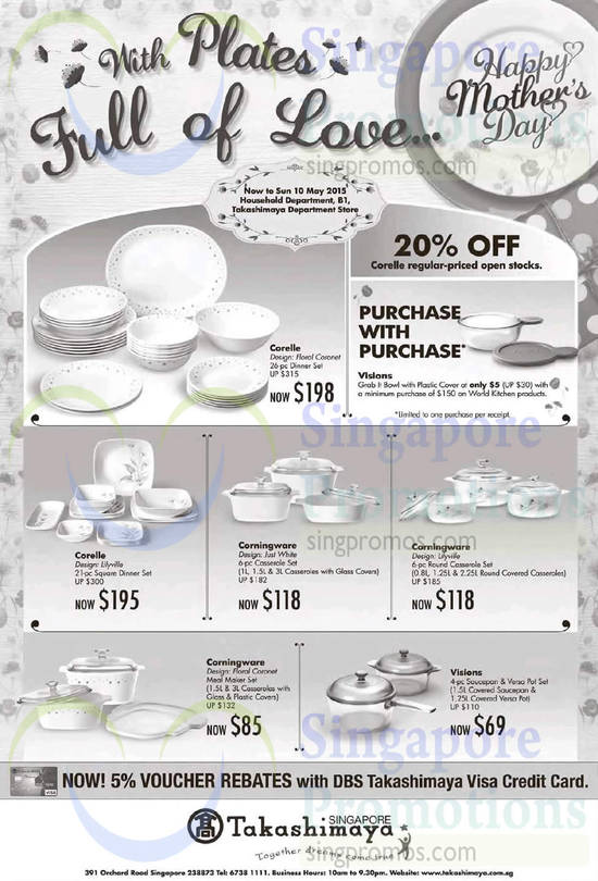 Takashimaya Cookware Sets 24 Apr 2015