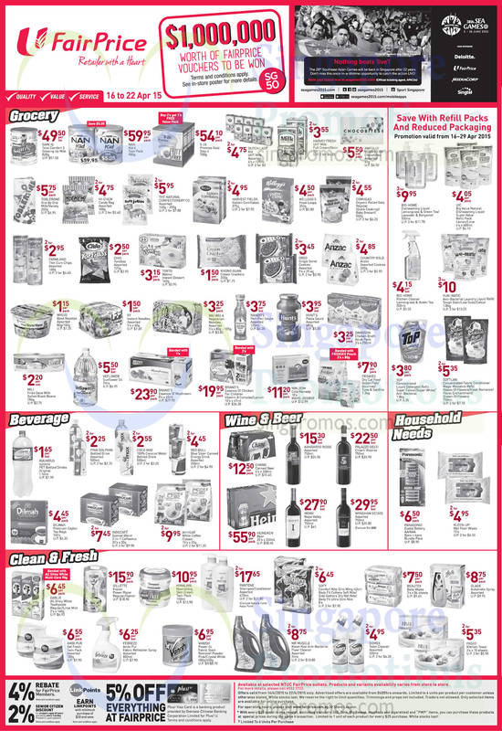 (Till 22 Apr) Groceries, Beverages, Wines, Household Needs, Cleaning Products