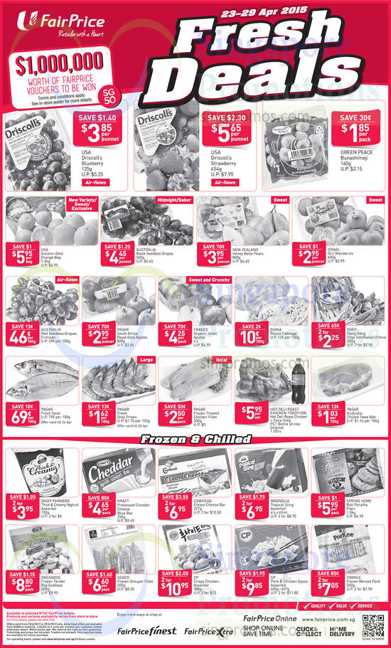 (Till 29 Apr) Fresh Deals Fruits, Seafood, Frozen, Chilled, Cheese, Ice Cream