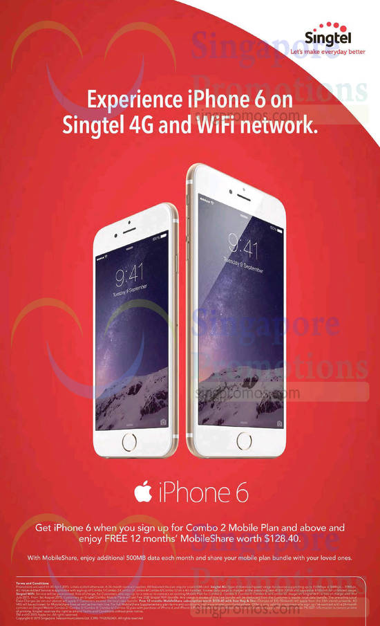 iPhone 6 with Combo 2 Mobile Plan, Free 12 Months MobileShare